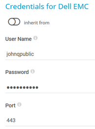 Credentials for Dell EMC